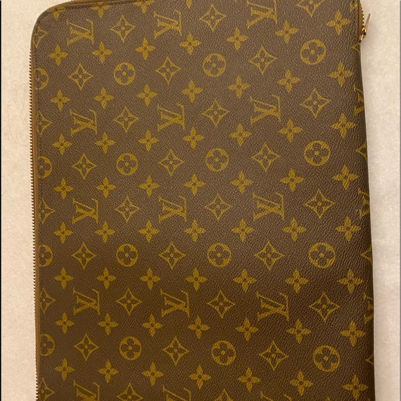 Louis Vuitton Monogram Canvas Brown Leather Laptop Bag - Picture 5 of 5
